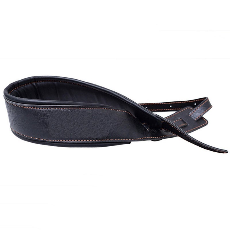 MoonEmbassy Guitar Strap,Soft Leather Guitar Strap&Bass Strap with 3.5" Wide Adjustable Length from 40" to 60" Packed with 2 Picks(Black) - Image 2